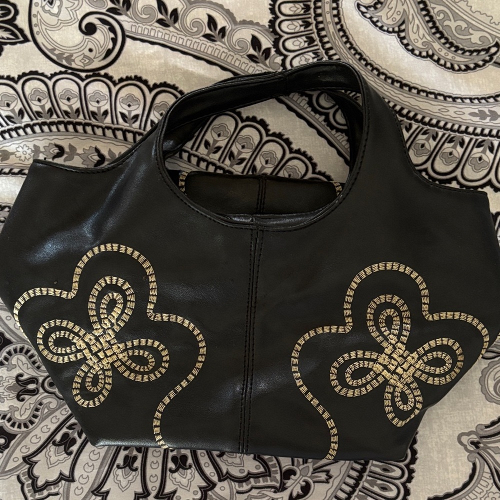 Elegant Black and Gold Women's Handbag